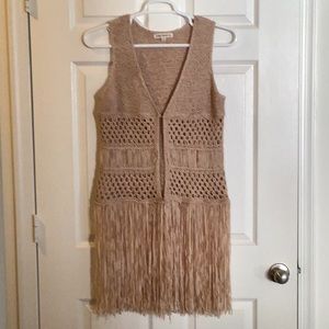Indigo Thread Co. Crochet and Fringed Trimmed Vest